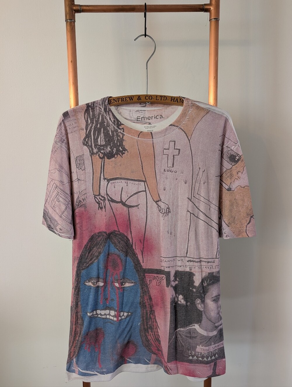 RARE Y2K *All Over Print* Ed Templeton Emerica Skateboarding T-shirt (XL) Unisex